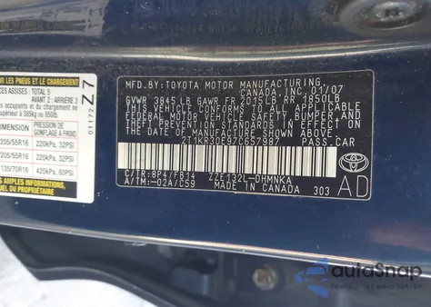 2007 Toyota Matrix Xr from USA, damaged, VIN 2T1KR30E97C657987